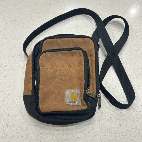 Carhartt Legacy Series Crossbody Gear Organizer Bag Brown Canvas Small Distresse - Picture 1 of 4